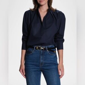 Cissa "The Puff Shirt" -‎ Effortless Navy Volume Blouse